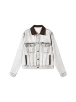 Contrast Suede Denim Jacket