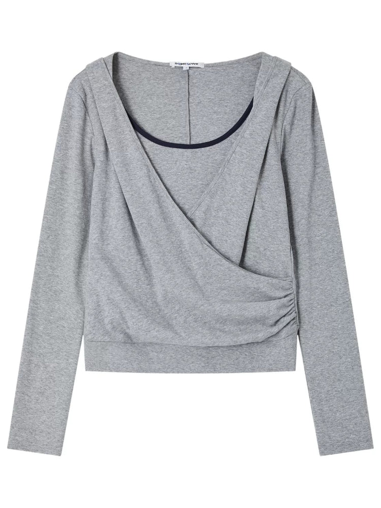Cross Hooded Long Sleeve Tee