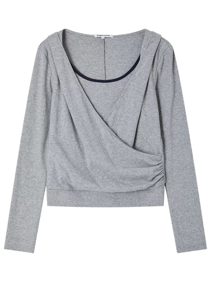 Cross Hooded Long Sleeve Tee
