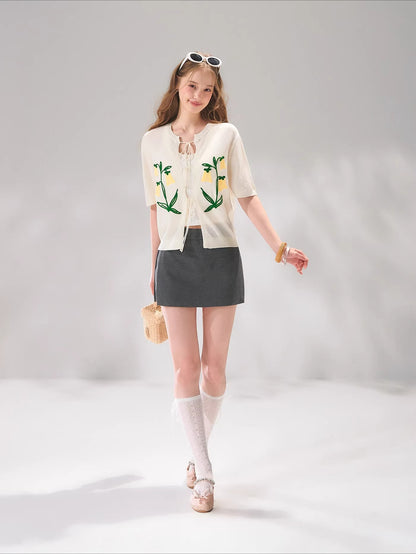 Side Slit A-line Skort