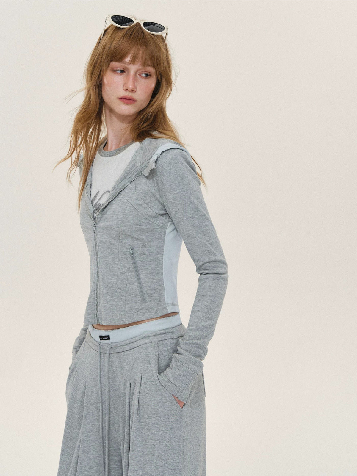Colorblock Hoodies &amp; Pants Set