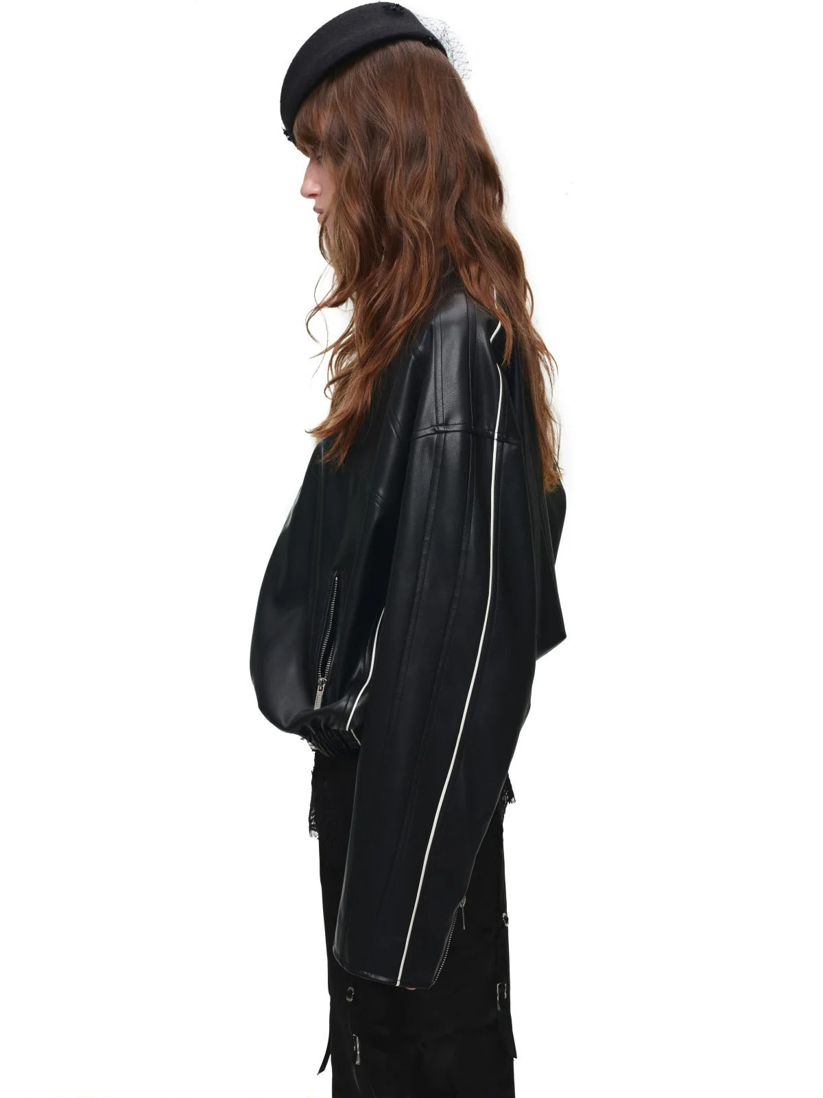 Oversized PU Moto Jacket
