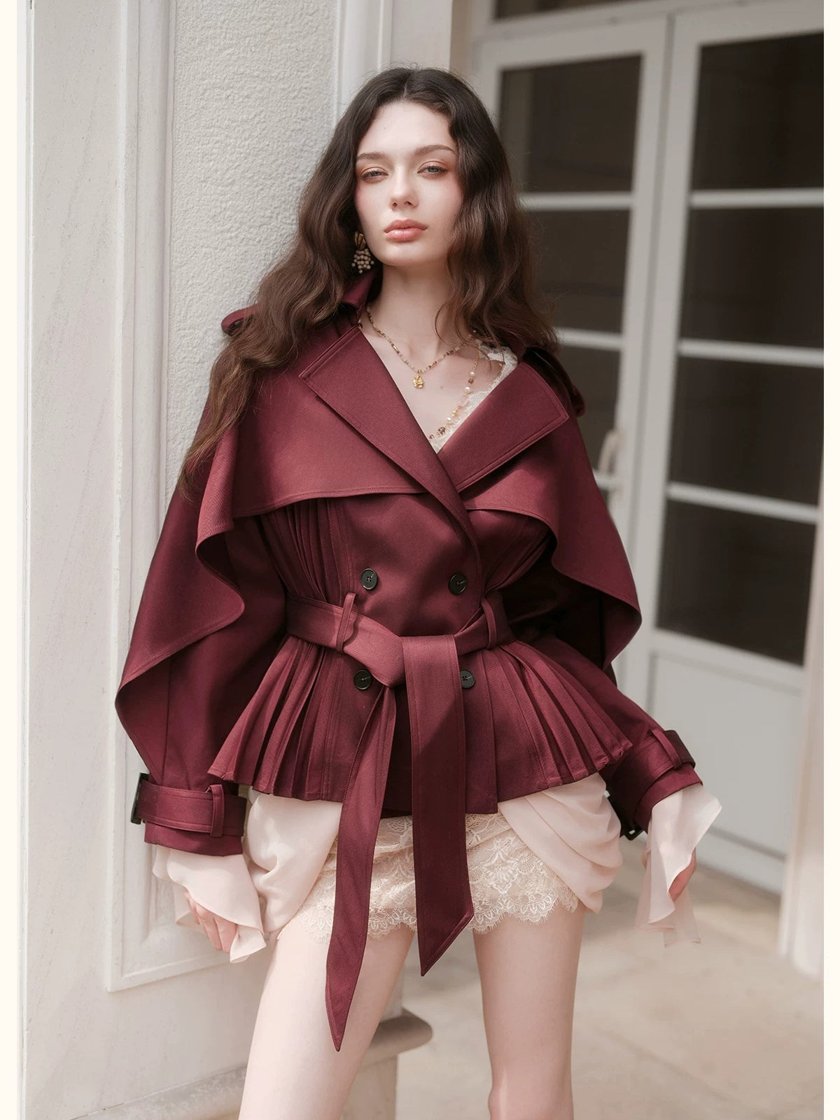 Vintage Wool Blend Trench Coat