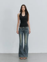 Double Waistband Flare Jeans
