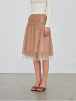 Lace Trim Tulle Skirt