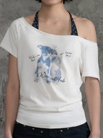 Dog Print Off-Shoulder Top
