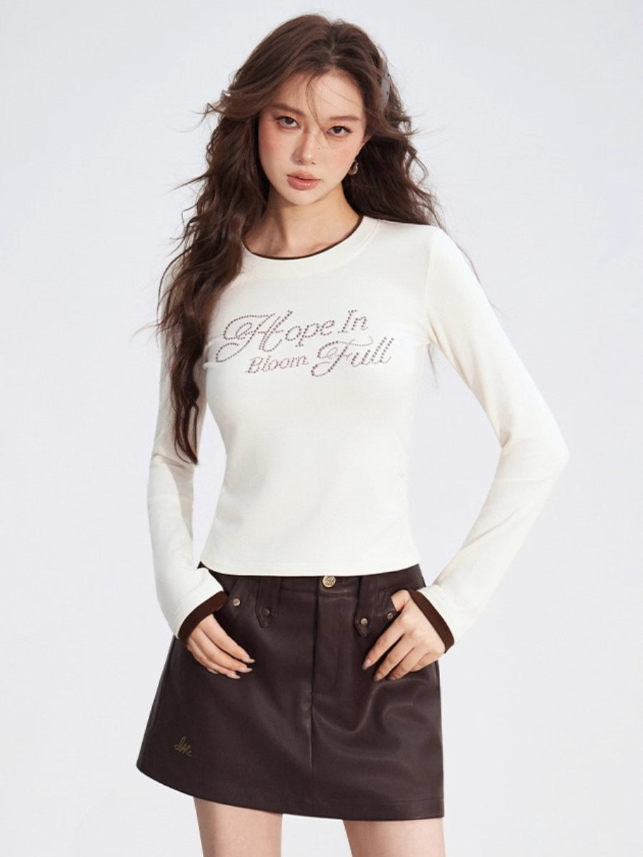 Studded Faux Leather A-Line Skirt