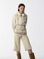 Eco-friendly Slim-Fit Leather Panel Jacket