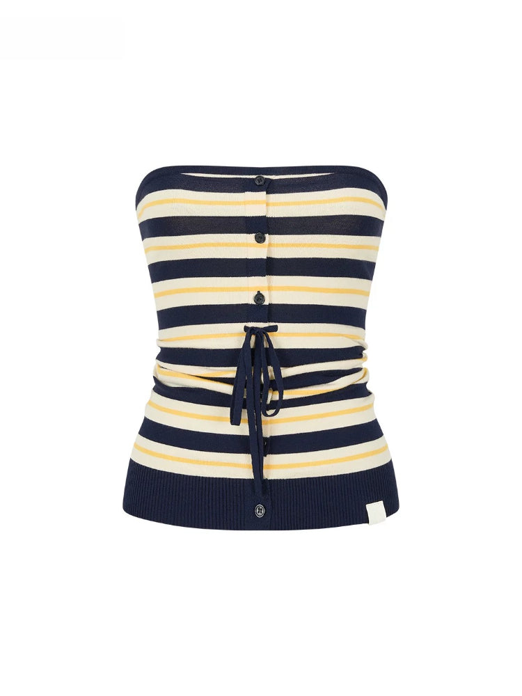 Sea Salt Stripe Bandeau Top