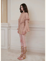 Twisted-Cord Cape Mini Dress