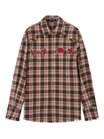 Blue & Red Fringed Plaid Shirt