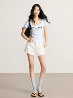 Rhinestone Cotton Hot Shorts