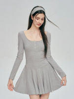 Square Neck A-Line Dress