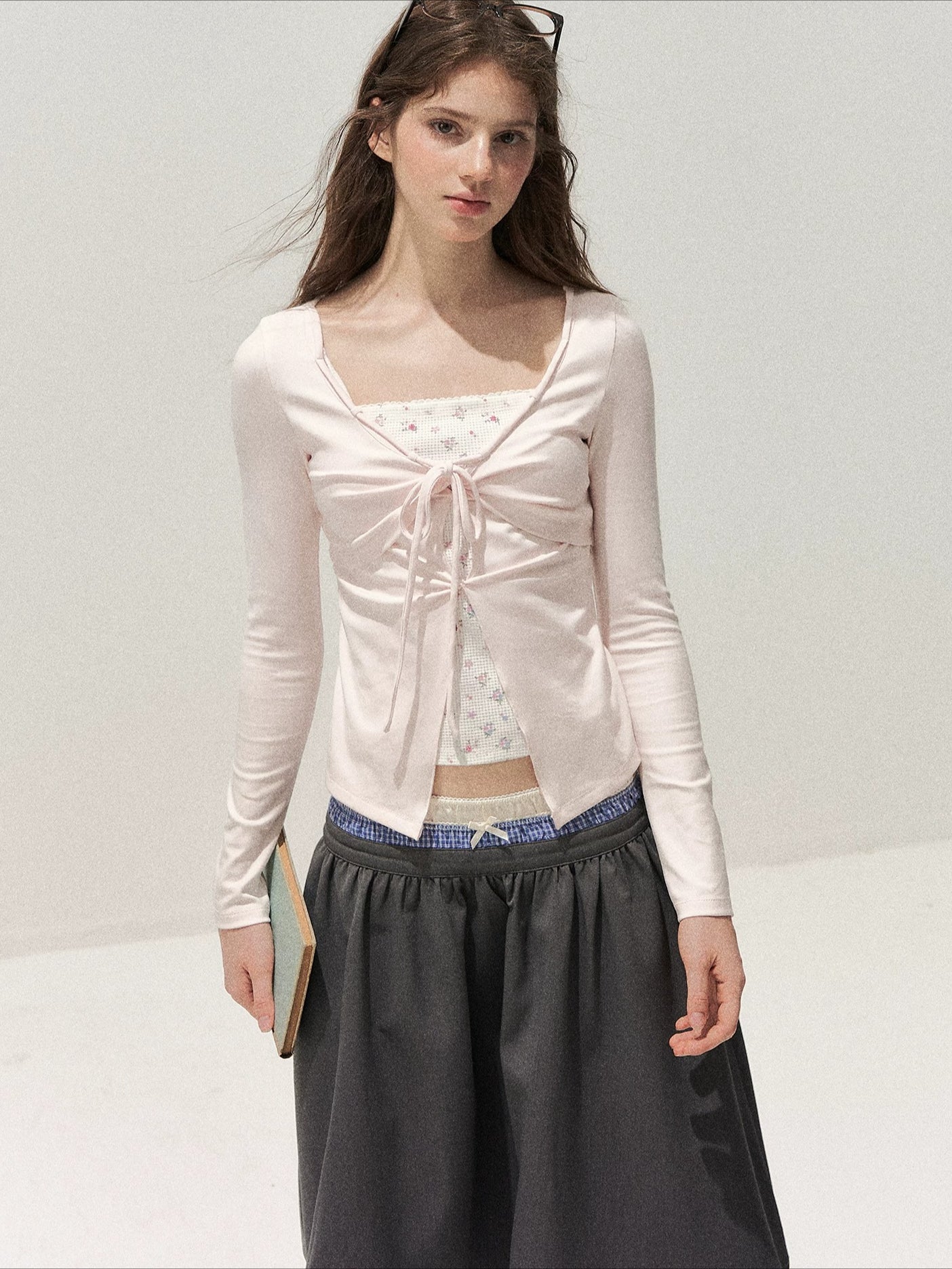 Twist Bow Floral Knit Top