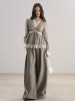 Pleated Wide-Leg Trousers
