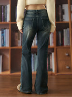Vintage Star Studded Flared Denim Jeans
