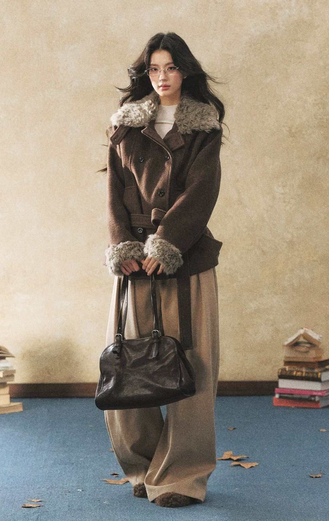 Double-Breasted Fur Coat