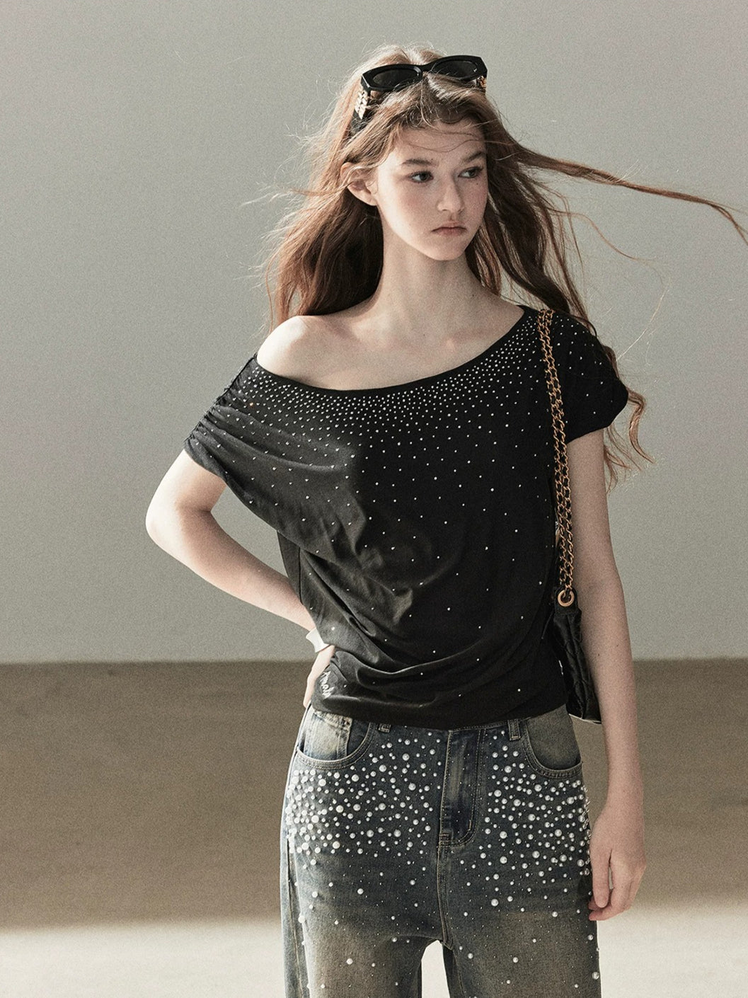 Crystal One Shoulder Top