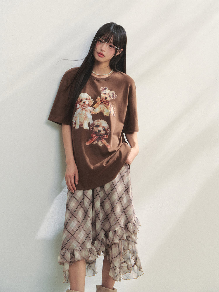 Irregular Ruffle  Top &amp; Midi Skirt Set