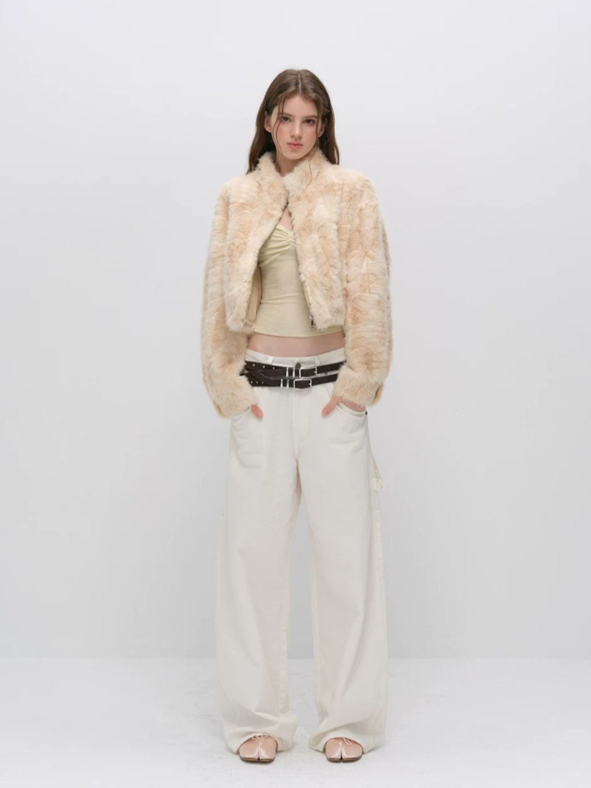 Faux Fur Stand Collar Coat