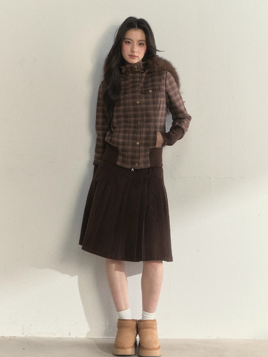“Oxford Autumn” Wool-Collar Padded Jacket