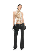 Gradient Fur Halter Top