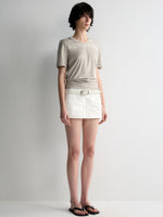 White Denim Straight Skirt