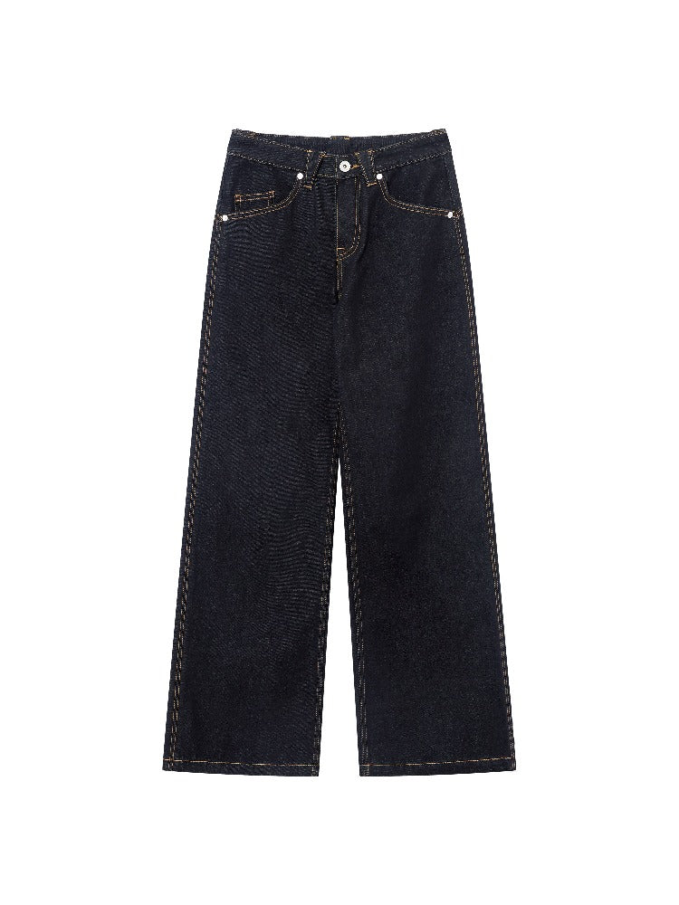 Raw Denim Straight Jeans