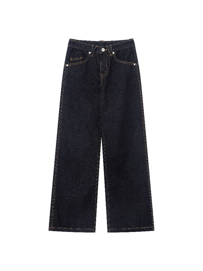 Raw Denim Straight Jeans