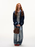 Plaid Patchwork Hoodie Cardigan