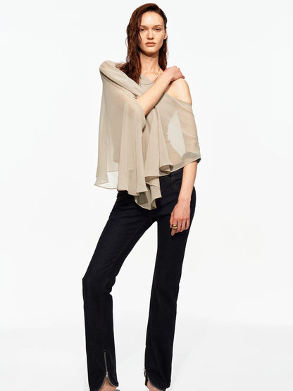 Zip Hem Straight Jeans
