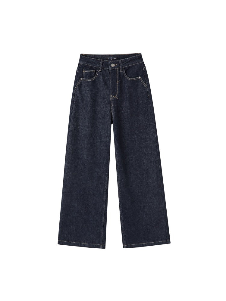 Fleece Lined Straight Denim Pants
