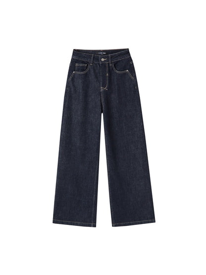 Fleece Lined Straight Denim Pants