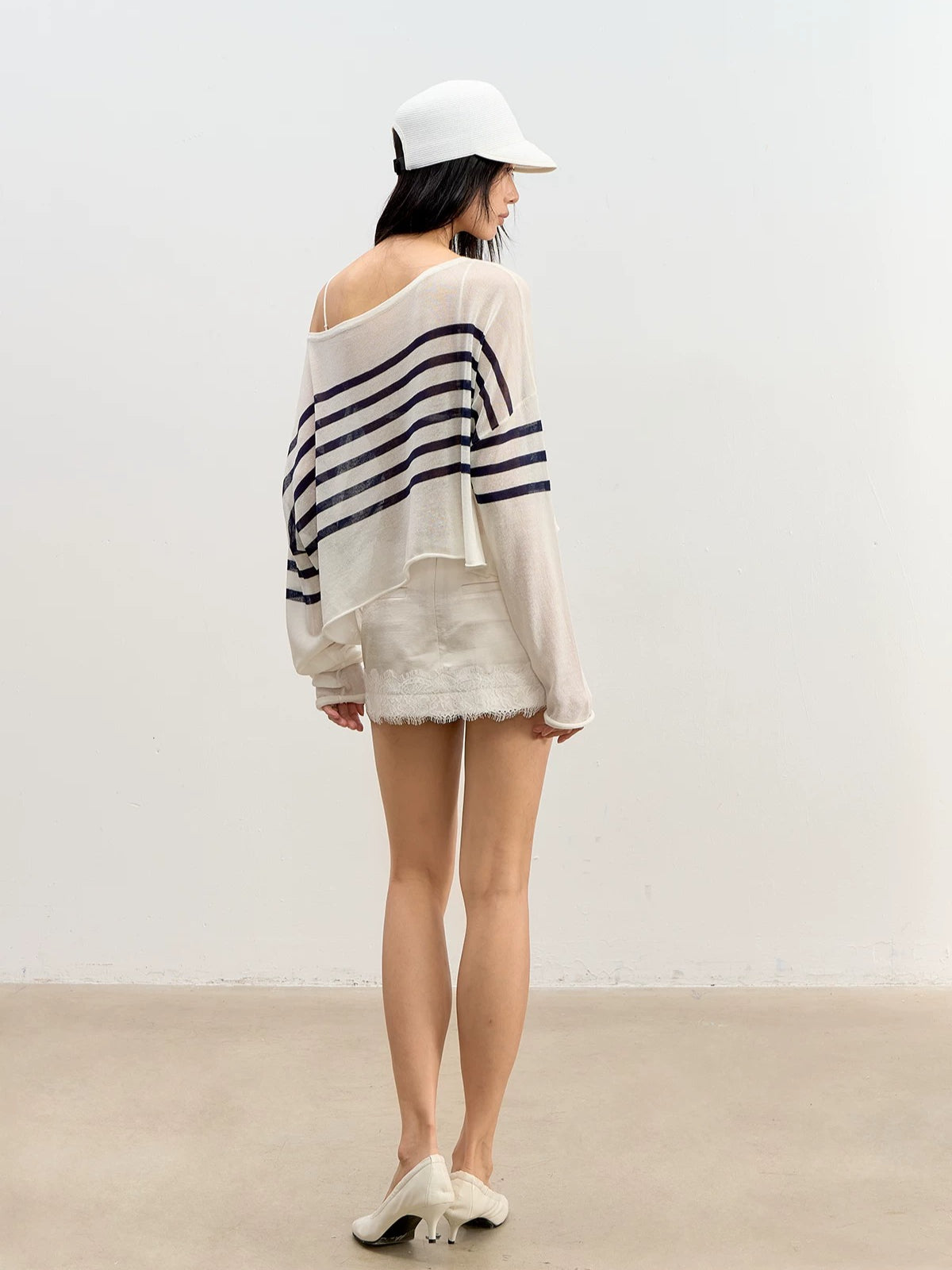 Striped Off Shoulder Knit