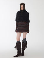 Fair Isle Off-Shoulder Jacquard Knit Dress