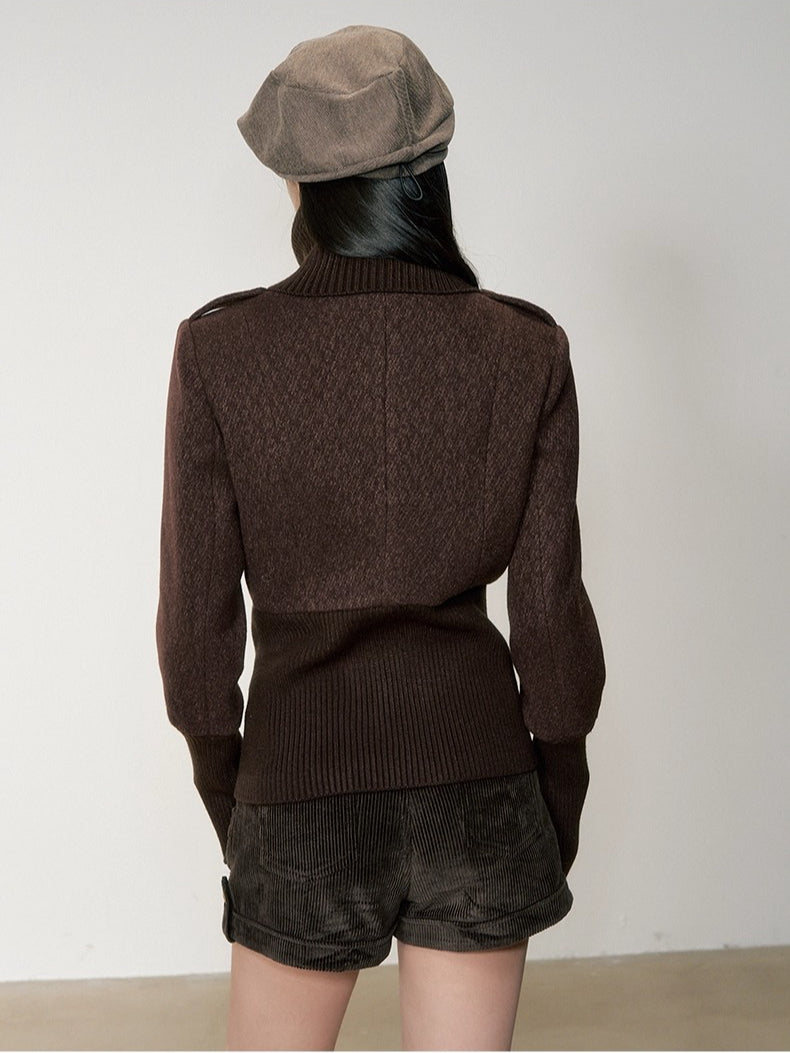 Vintage Sailor Collar Woolen Jacket