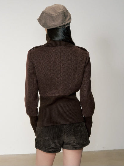 Vintage Sailor Collar Woolen Jacket