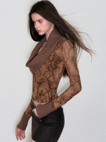 Rose Draped Knit Top