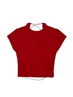 Red Backless Tie Crop Tee