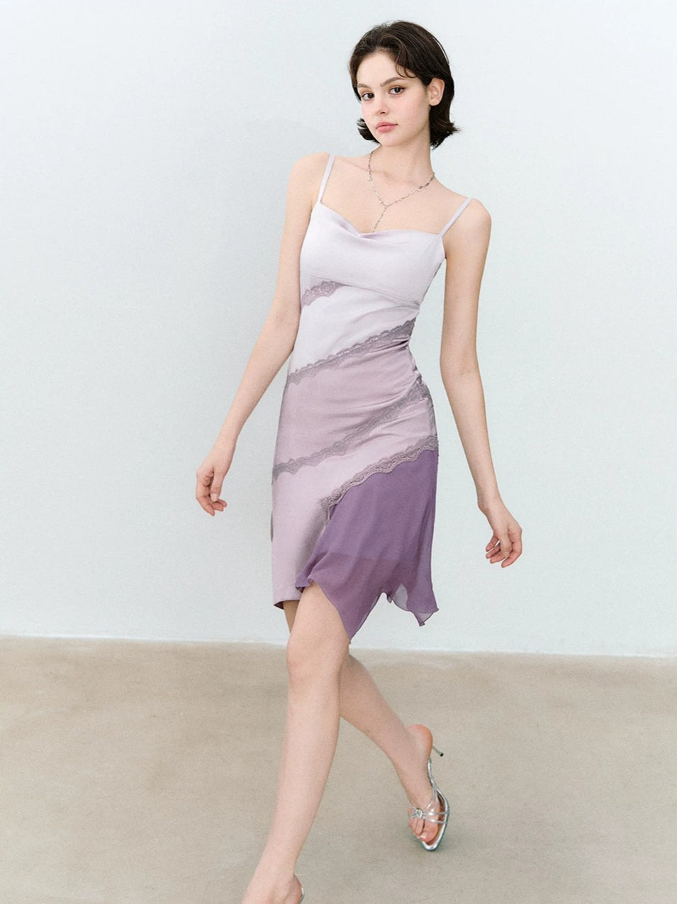 Purple Lace Slip Dress