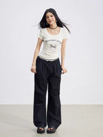 Layered Contrast Cargo Pants