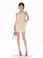 Asymmetric Chiffon Pleated Top