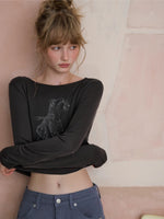 Leopard Graphic Long Sleeve Tee