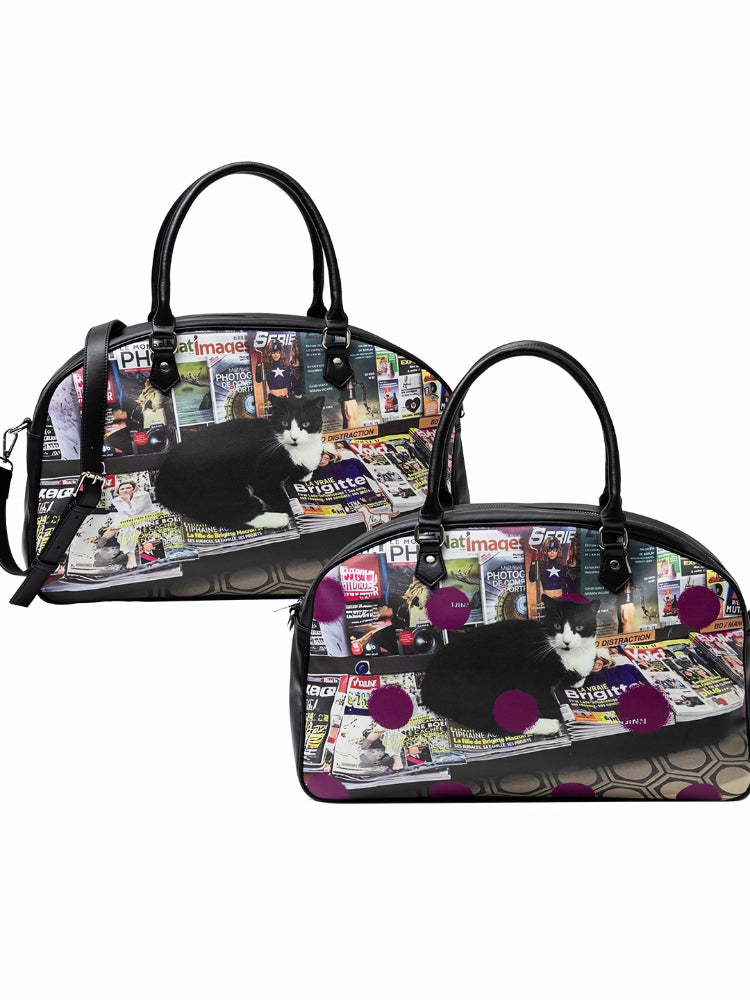 Classic Cat &amp; Dog Boston Handbag