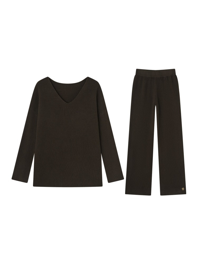 Waffle-Knit Lounge Set