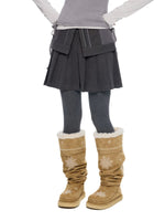 Vintage Pleated Wool Mini Skirt