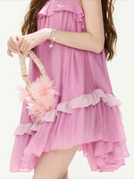 Ruffle Chiffon Mini Dress