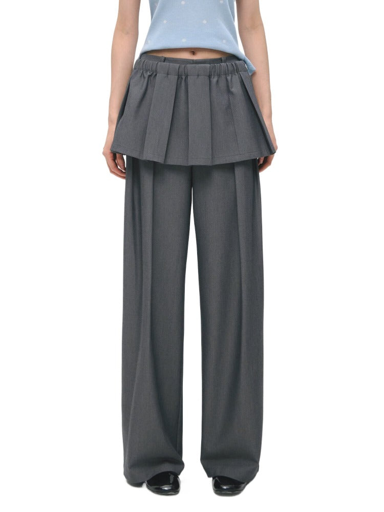 Detachable Pleated Layered Pants Set
