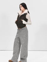 Reversible Wool Blend Faux Fur Vest Jacket