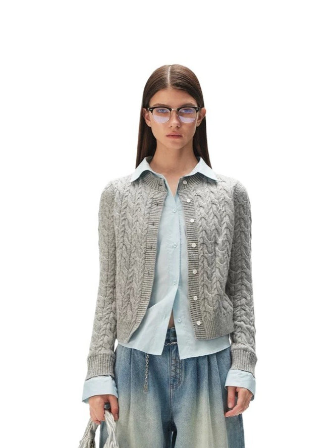 Cloud Wool Patchwork Cardigan